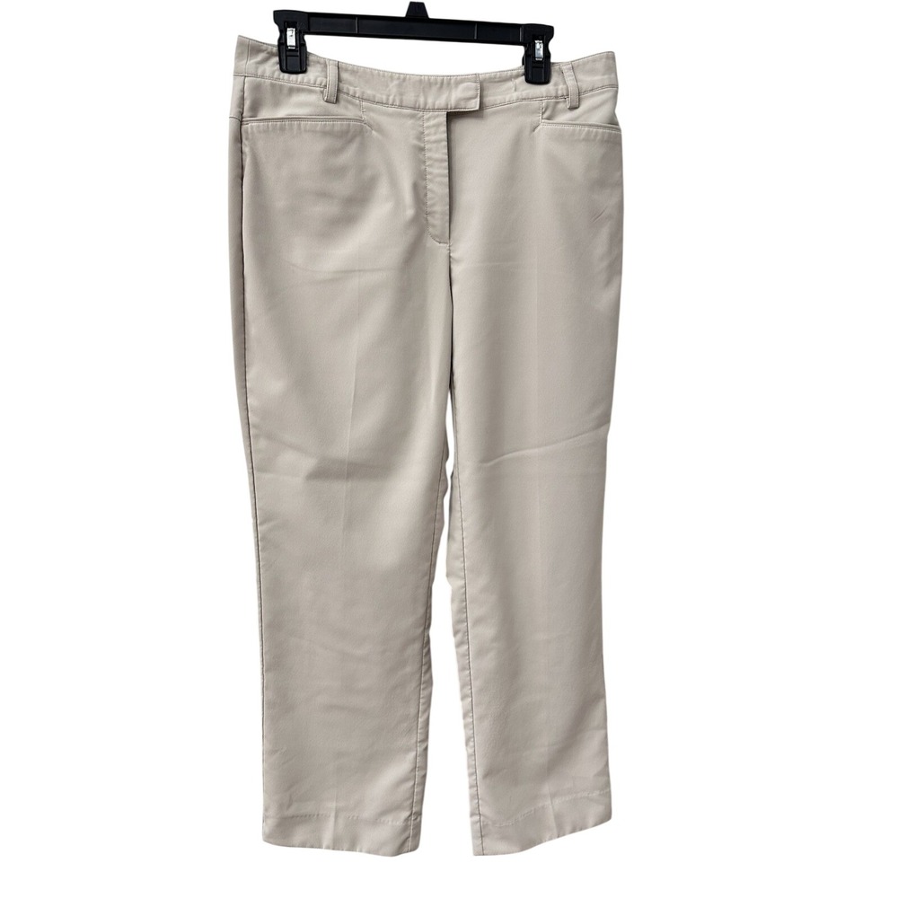 Lady Hagen Golf Pants 10 Beige Straight Leg Mid Rise Textured‎ Khaki Trousers